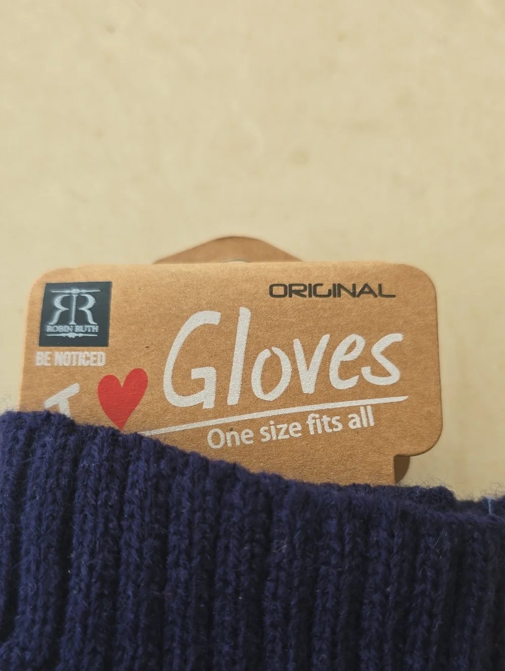 NWT Michigan Knit Finger Gloves - Navy Blue and Cream With Fair Isle Accent - OS